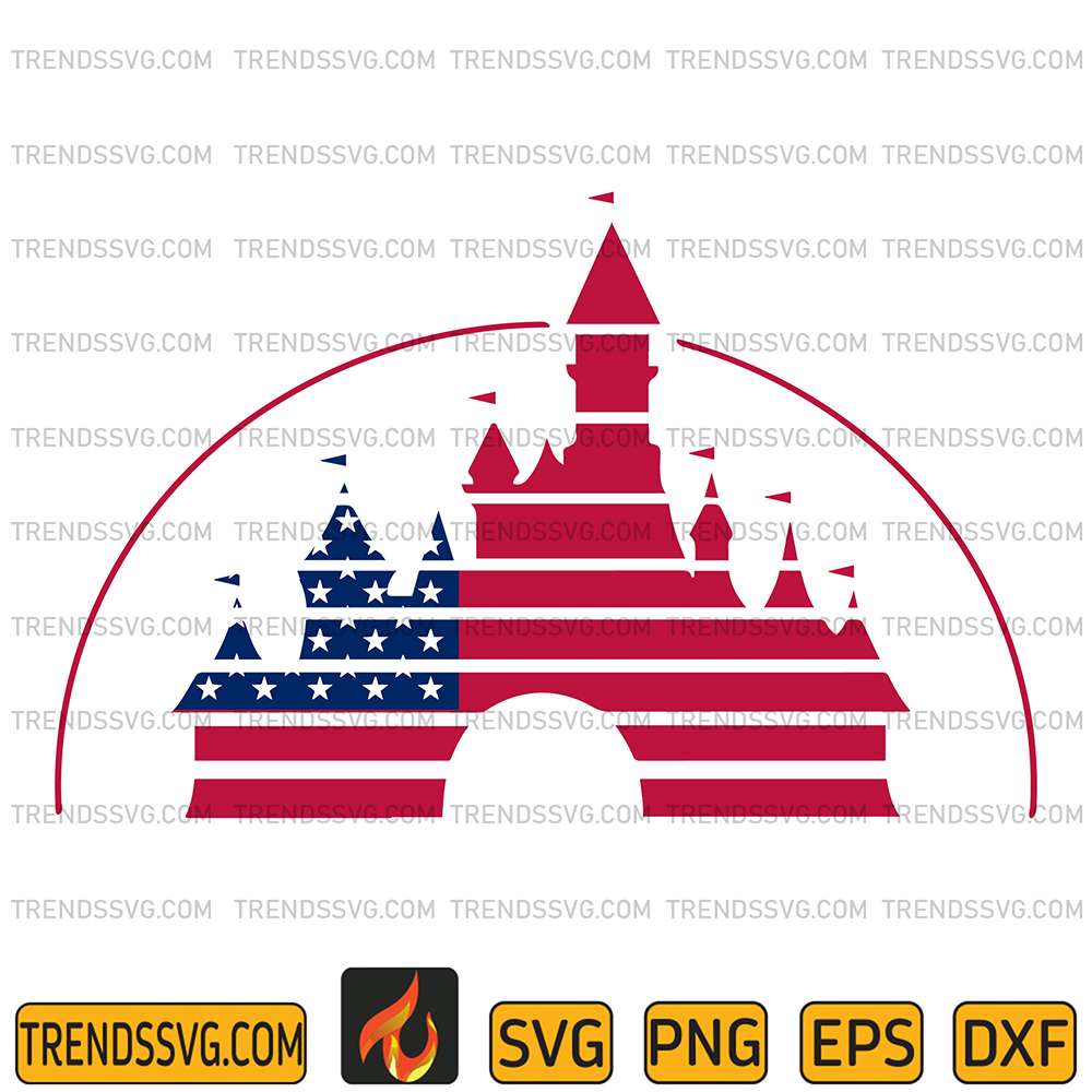 Disney-Castle-American-4th-Of-July-Svg