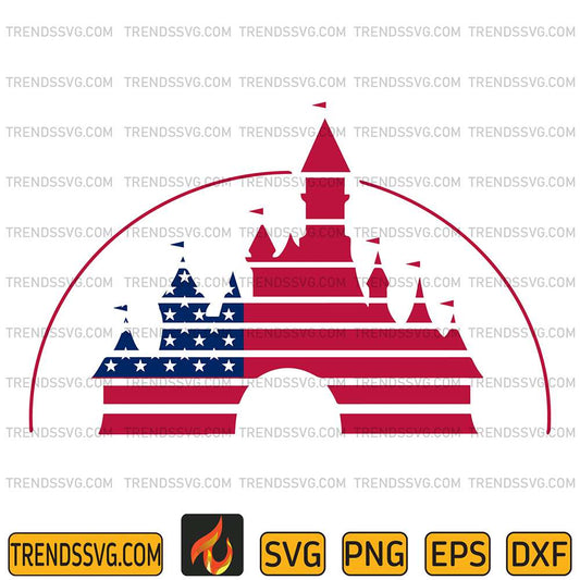 Disney-Castle-American-4th-Of-July-Svg