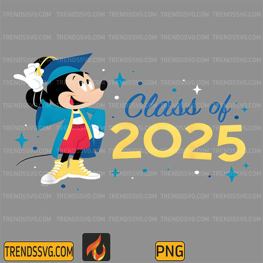 Disney-Mickey-Mouse-Cap-And-Gown-2025-Graduation-Class-Of-2025-Png
