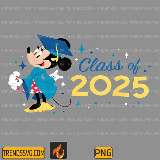 Disney-Minnie-Mouse-Cap-And-Gown-2025-Graduation-Class-Of-2025-Png