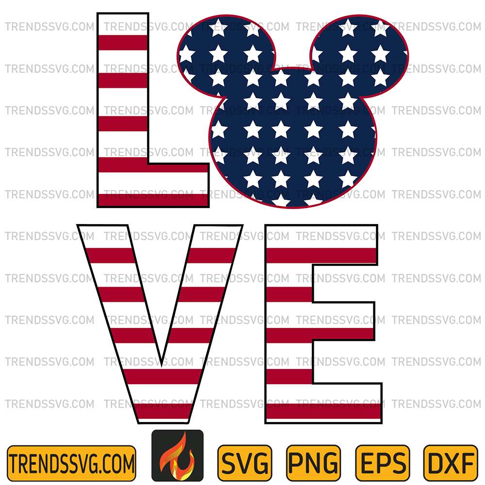 Disney-Mouse-Love-American-Svg