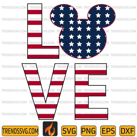 Disney-Mouse-Love-American-Svg