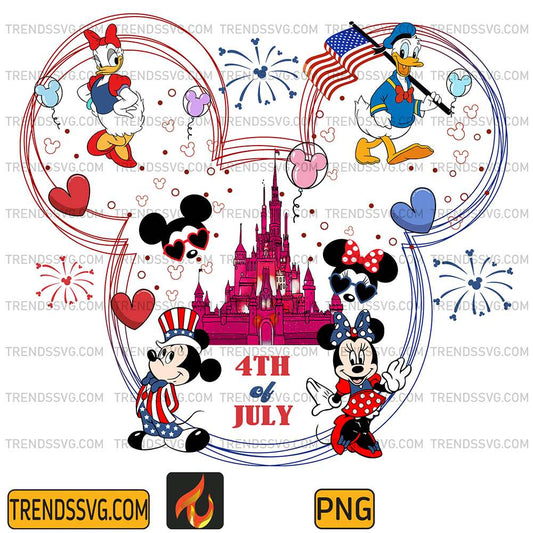 Disneyland Mickey And Friends 4th Of July Png TRENDSSVG