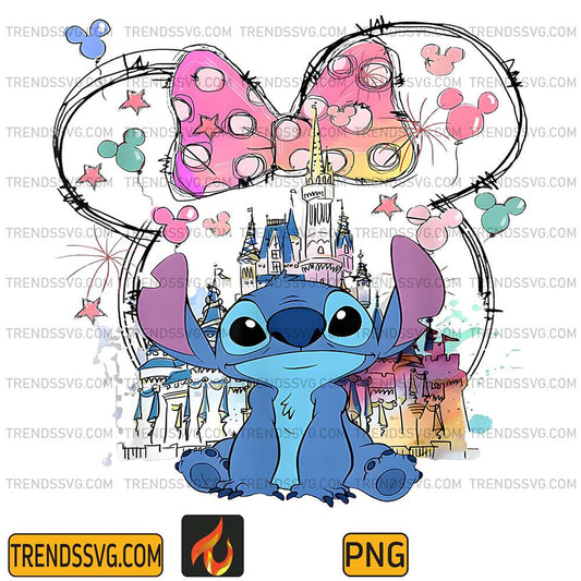 Disneyland-Stitch-Castle-Watercolor-Png