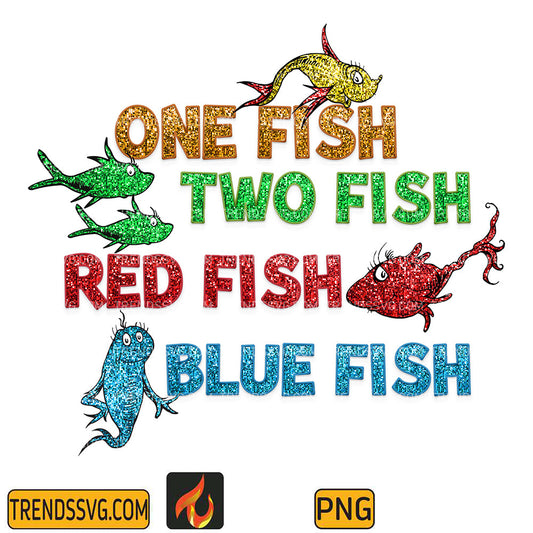 DrSeussGlitterOneFishTwoFishRedFishBlueFishPng