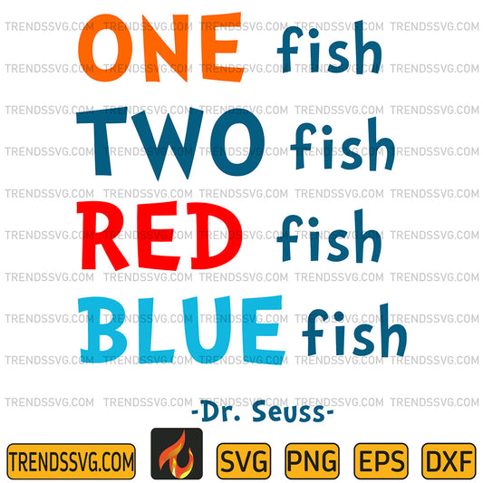 DrSeussOneFishTwoFishRedFishBlueFishSvg