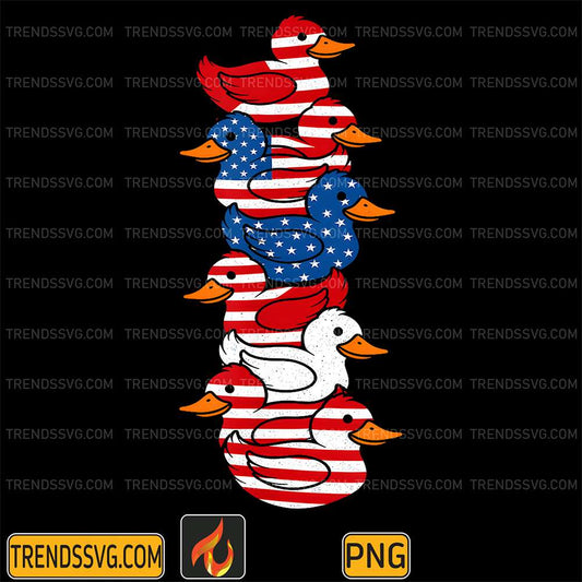 Duck-American-USA-Flag-Memorial-Day-4th-Of-July-Png