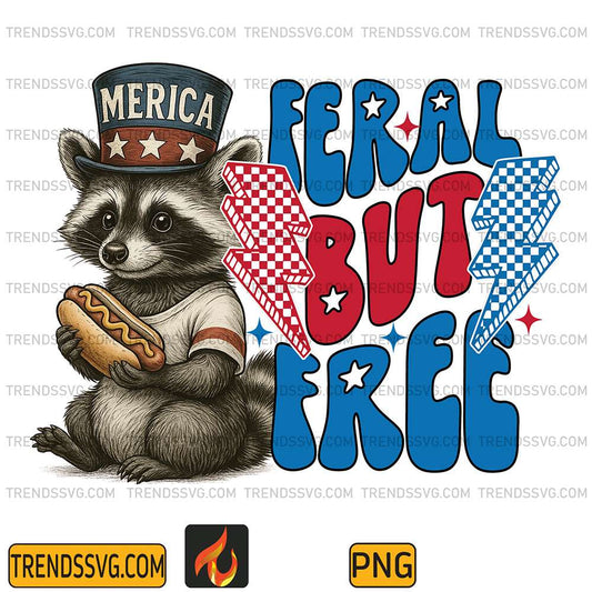 Feral-But-Free-Raccoon-4th-Of-July-Png-3
