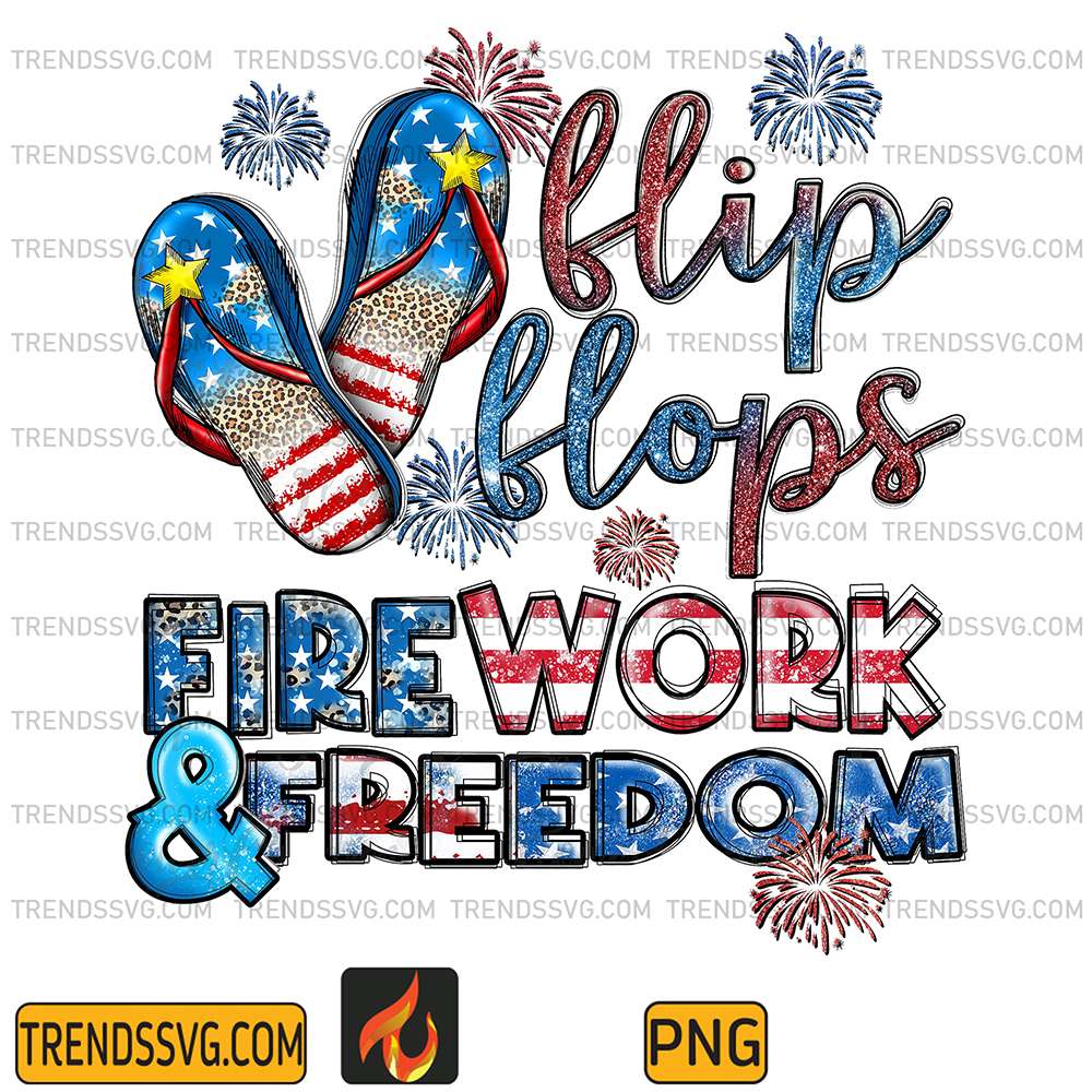 Flip-Flops-Firework-And-Freedom-4th-Of-July-Png