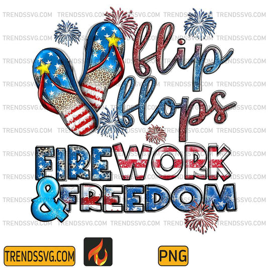 Flip-Flops-Firework-And-Freedom-4th-Of-July-Png