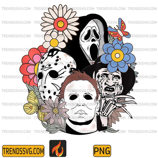 Floral-Horror-Characters-Halloween-Horror-Characters-Png