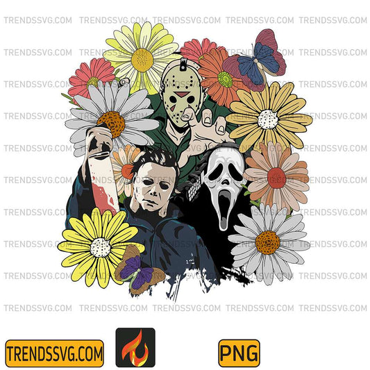 Floral-Horror-Characters-Halloween-Png