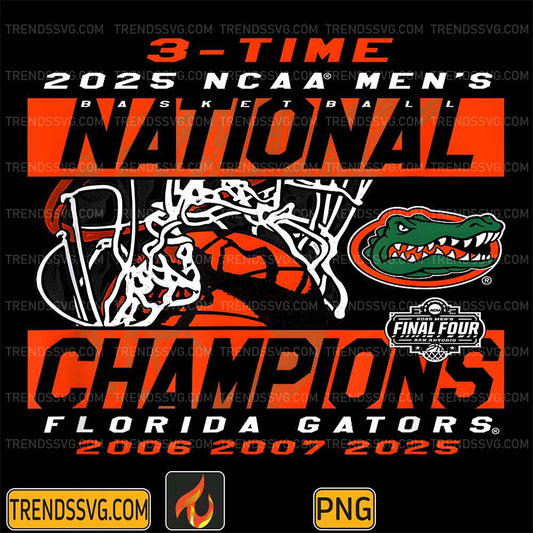 Florida Gators National Champs 2025 Men's Basketball Png-3