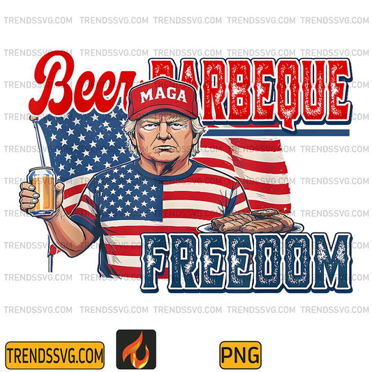 Fourth-Of-July-Trump-BBQ-Beer-And-Freedom-Red-White-Blue-Png