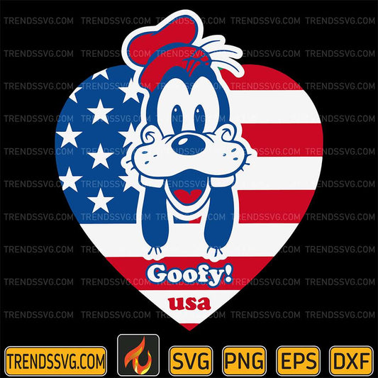 Goofy-Usa-American-Heart-Svg