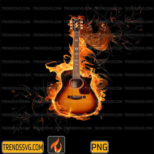 Guitarist-Musician-Guitar-On-Fire-Best-Cool-Music-Lover-Png