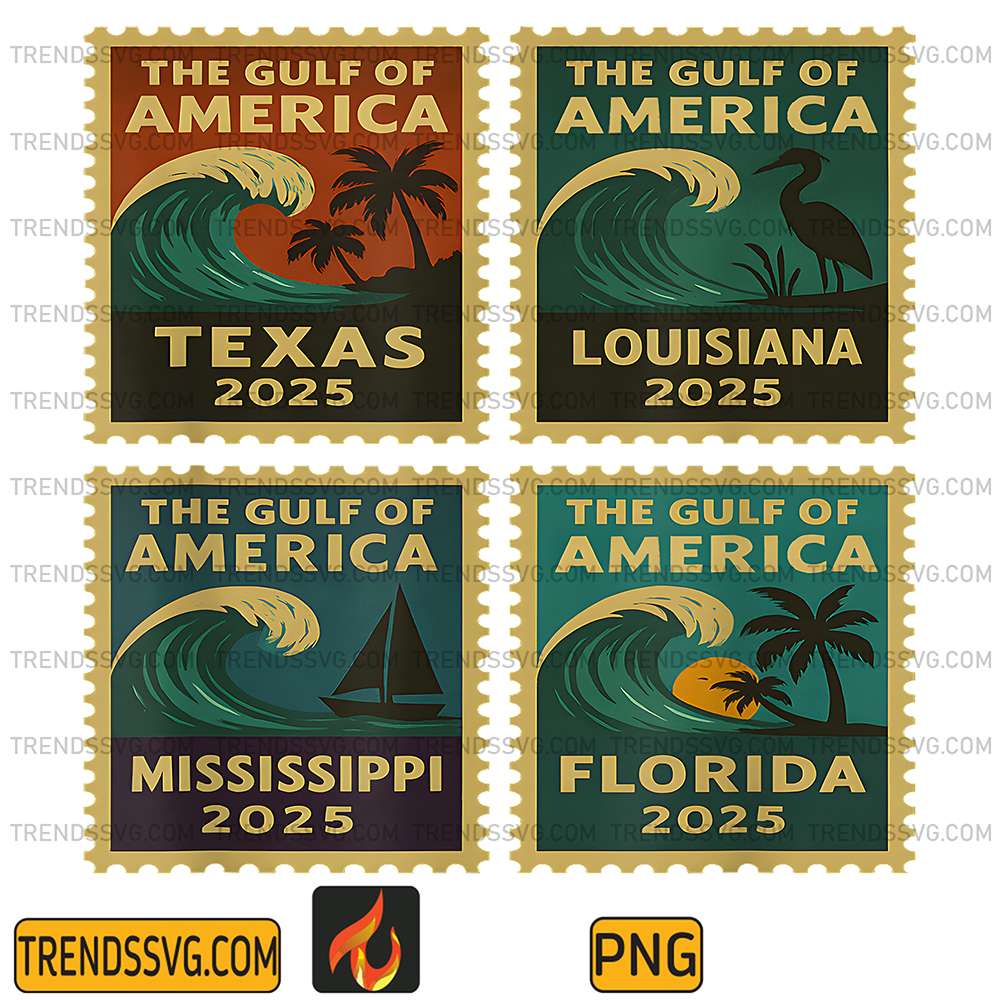 Gulf-Of-US-America-2025-Retro-Travel-USA-Beach-Png