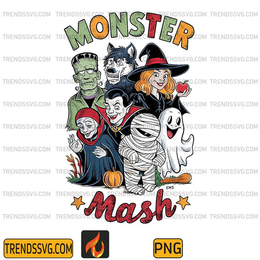 Halloween-Classic-Monster-Characters-Mash-Png