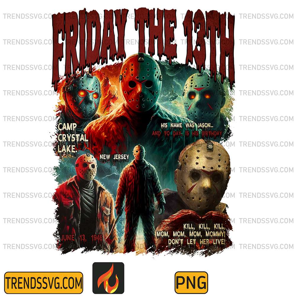 Halloween Friday The 13th Horror Jason Voorhees Characters Png TRENDSSVG