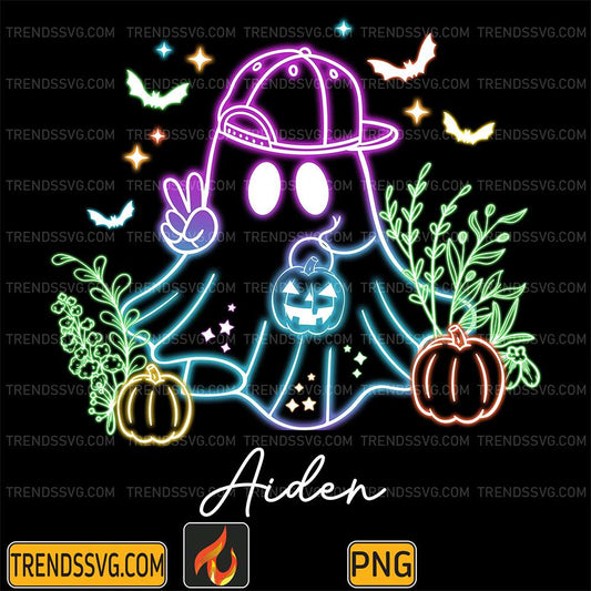Halloween-Ghost-Neon-Custom-Name-Boy-Png