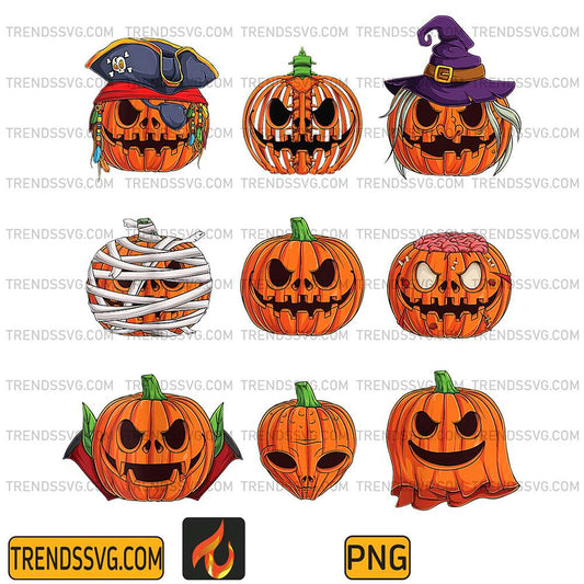 Halloween-Pumpkin-Characters-Png