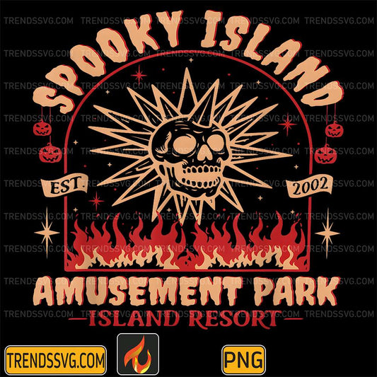 Halloween-Spooky-Island-Est-2002-Amusement-Park-Skull-Png