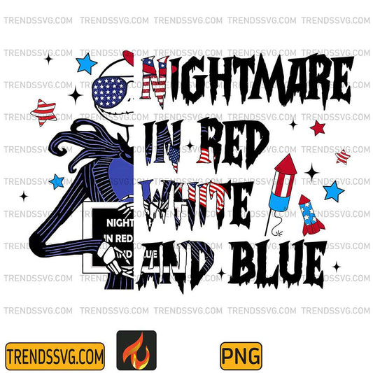 Horror-Jack-Skellington-Nightmare-In-Red-White-And-Blue-Movies-4th-Of-July-Png