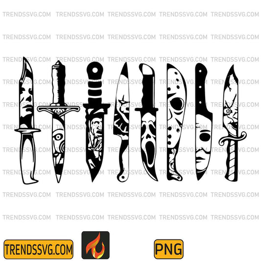 Horror-Movie-Characters-In-Knives-Halloween-Png