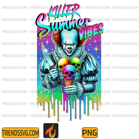 Horror Pennywise Killer Summer Vibes Halloween Png TRENDSSVG