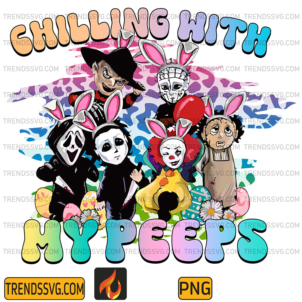 HorrorCharactersChillingWithMyPeepsPng