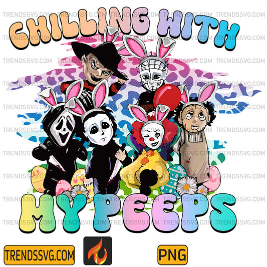 HorrorCharactersChillingWithMyPeepsPng