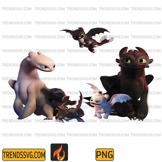 How-To-Train-Your-Dragon-3-Night-Fury-Family-Png