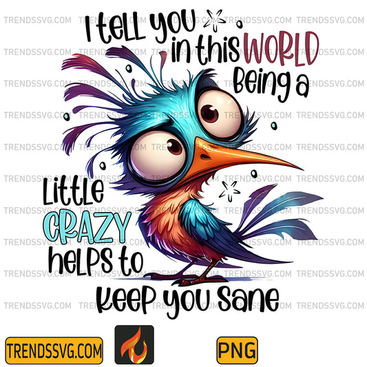 ITellYouInThisWorldBeingALittleCrazyHelpsToKeepYouSamePng