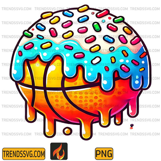 Ice-Cream-Basketball-Drip-Boys-Girls-Kids-Basketball-Stuff-Png