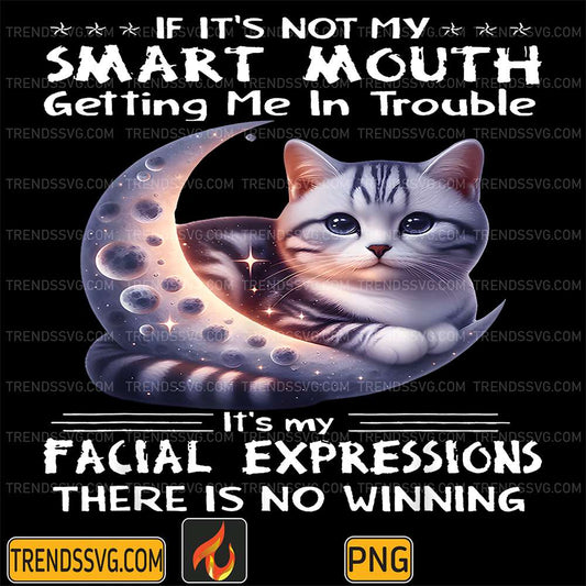 If-It-s-Not-My-Smart-Mouths-Getting-Me-In-Trouble-It-s-My-Facial-Expressions-There-Is-No-Winning-Cat-Png