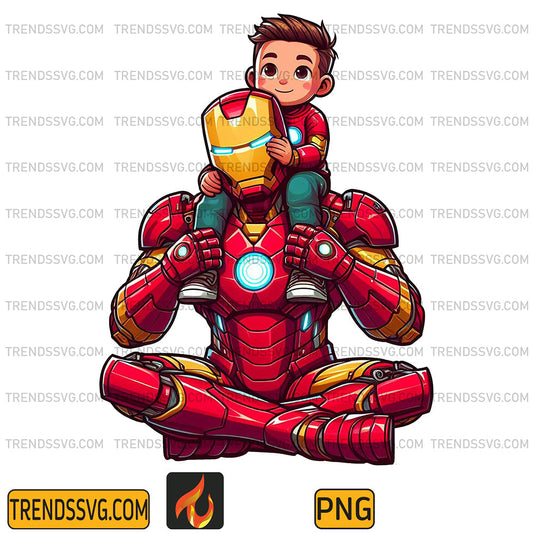 Iron-Man-Dad-And-Son-Png