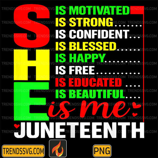 Juneteenth-1865-Day-Juneteenth-2025-She-is-Confident-Strong-Png
