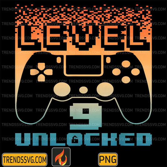 Level-9-Unlocked-Gamer-9-Year-Old-Png