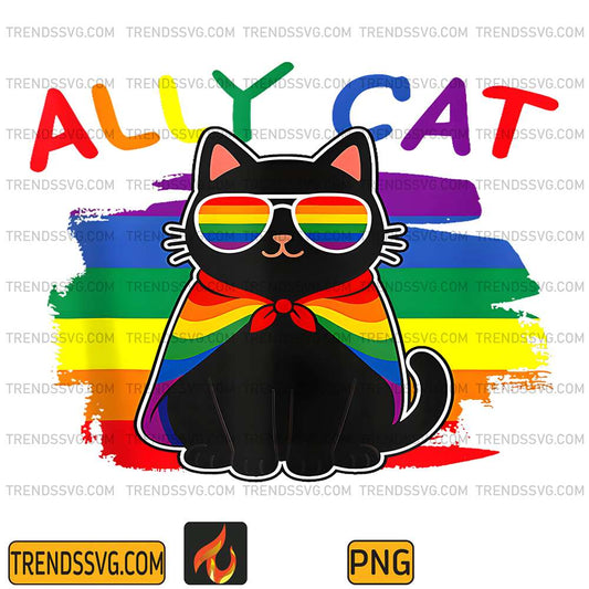 Lgbt-Ally-Cat-Be-Kind-Gay-Rainbow-Png