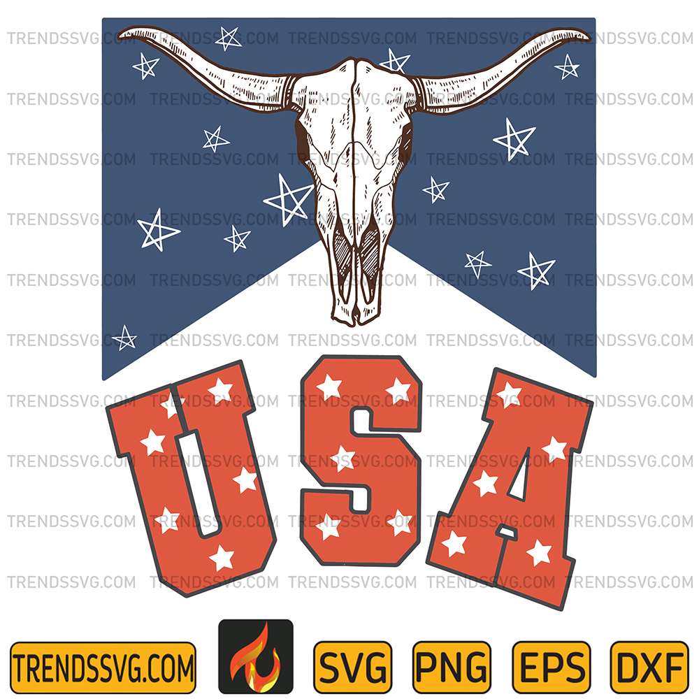 Longhorn-Bull-Head-Usa-Svg