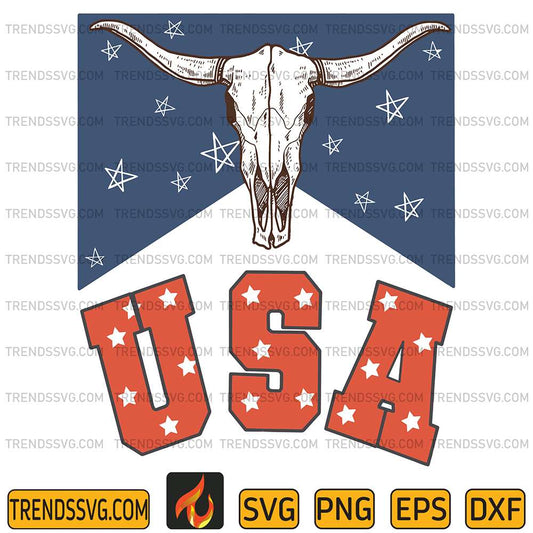Longhorn-Bull-Head-Usa-Svg