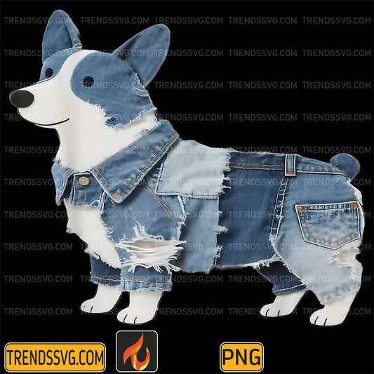 Lovely-Corgi-Pattern-Patchwork-Art-Png