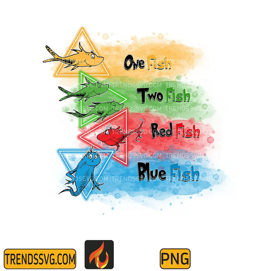Dr Seuss One Fish Two Fish Red Fish Blue Fish Png TRENDSSVG