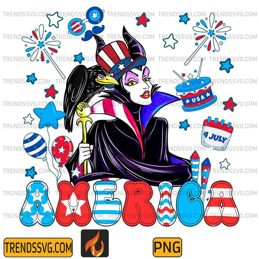 Maleficent-America-4th-Of-July-Png