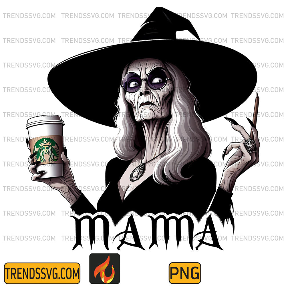 MamaCoffeeStarbucksHorrorEvilWitchPng_1