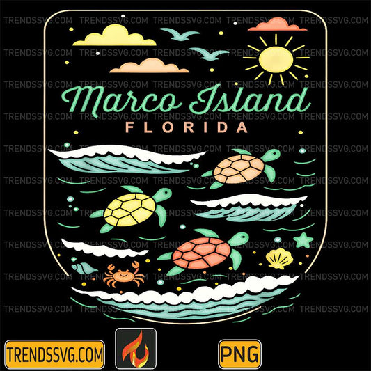 Marco-Island-Florida-Cute-Beach-Vacation-Sea-Turtle-Lover-Png