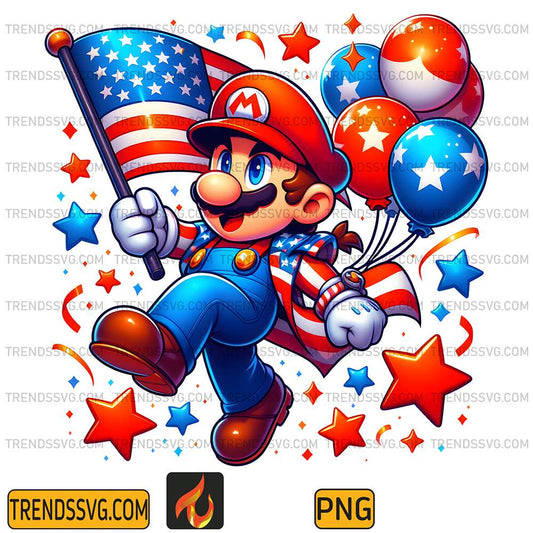 Mario-America-4th-Of-July-Png