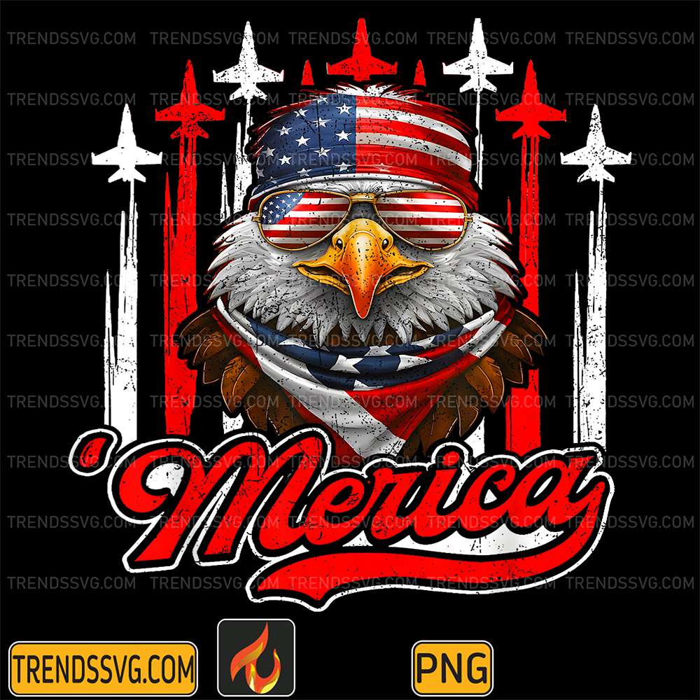 Merica-Eagle-Airplane-4th-Of-July-American-Flag-Patriotic-Png