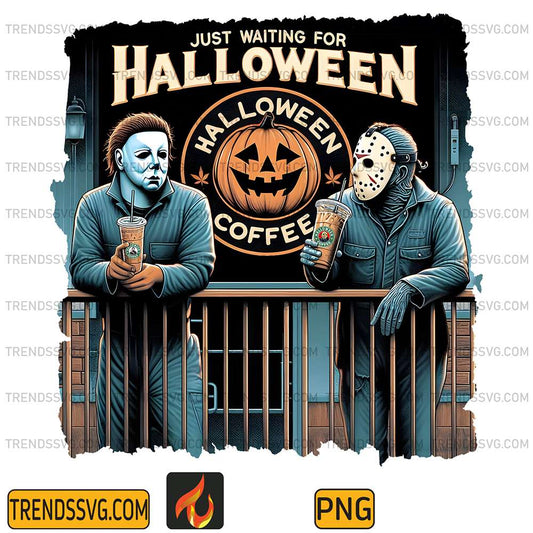 Michael-Myers-And-Jason-Voorhees-Halloween-Coffee-Fall-Png