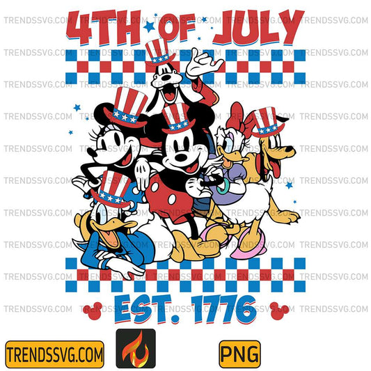 Mickey-And-Friends-4th-Of-July-Est-1776-Png
